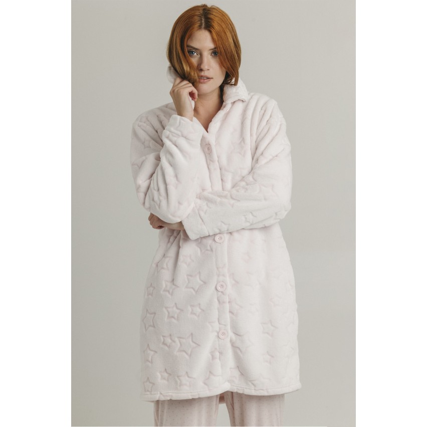 Vestaglia donna pile di coral jacquard rosa Admas 67039