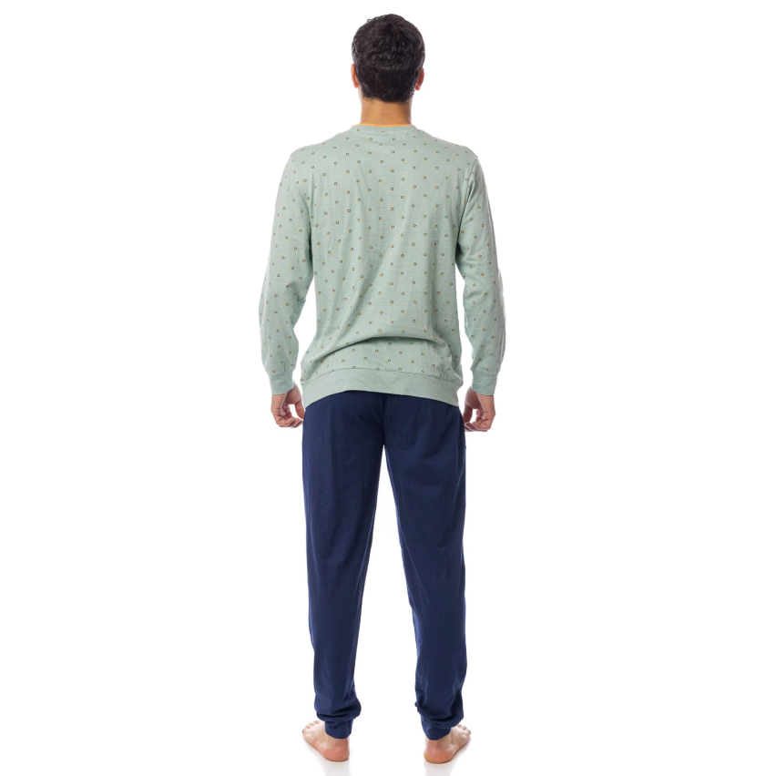 Pigiama uomo 100% cotone Cippi 0479-S23 salvia blu