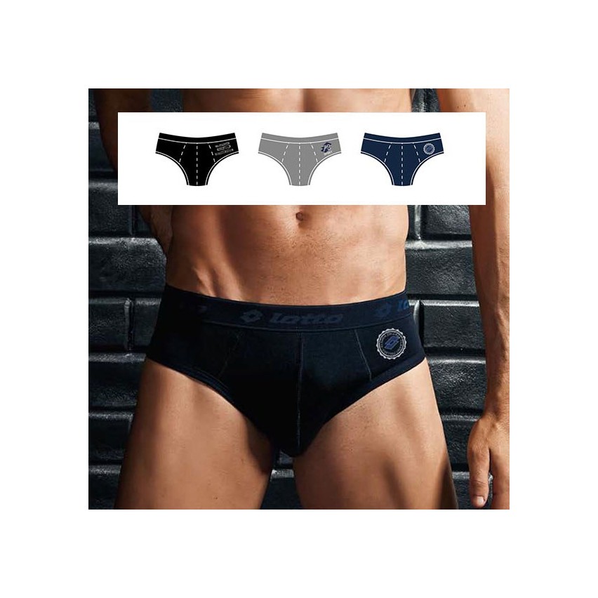 Slip da uomo Lotto ls1004 3 pezzi cotone elasticizzato