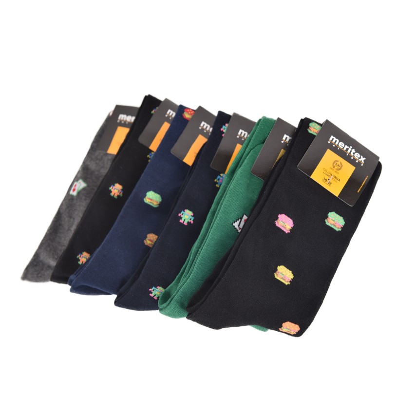 Set Calze lunghe assortite caldo cotone Meritex centenario 6 paia 