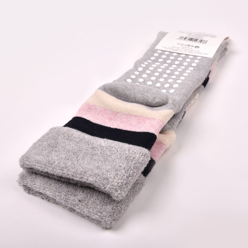 Calze antiscivolo Admas 22203 grigio melange strisce 1 paio
