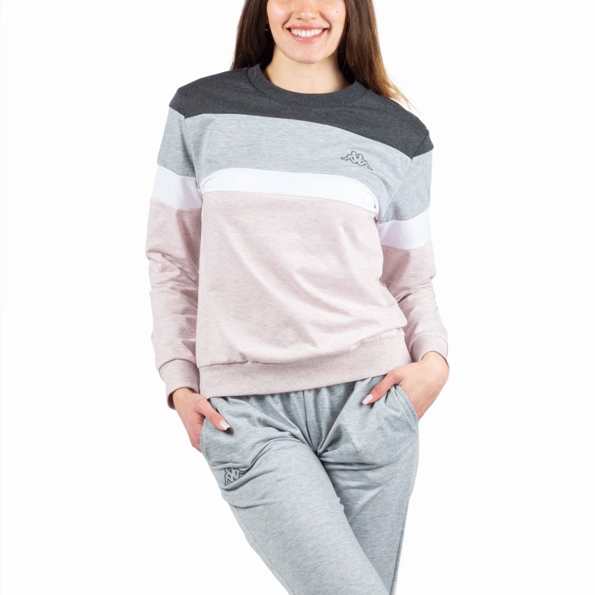 Pigiama donna stile tuta Kappa KWS 22971 cotone rosa melange