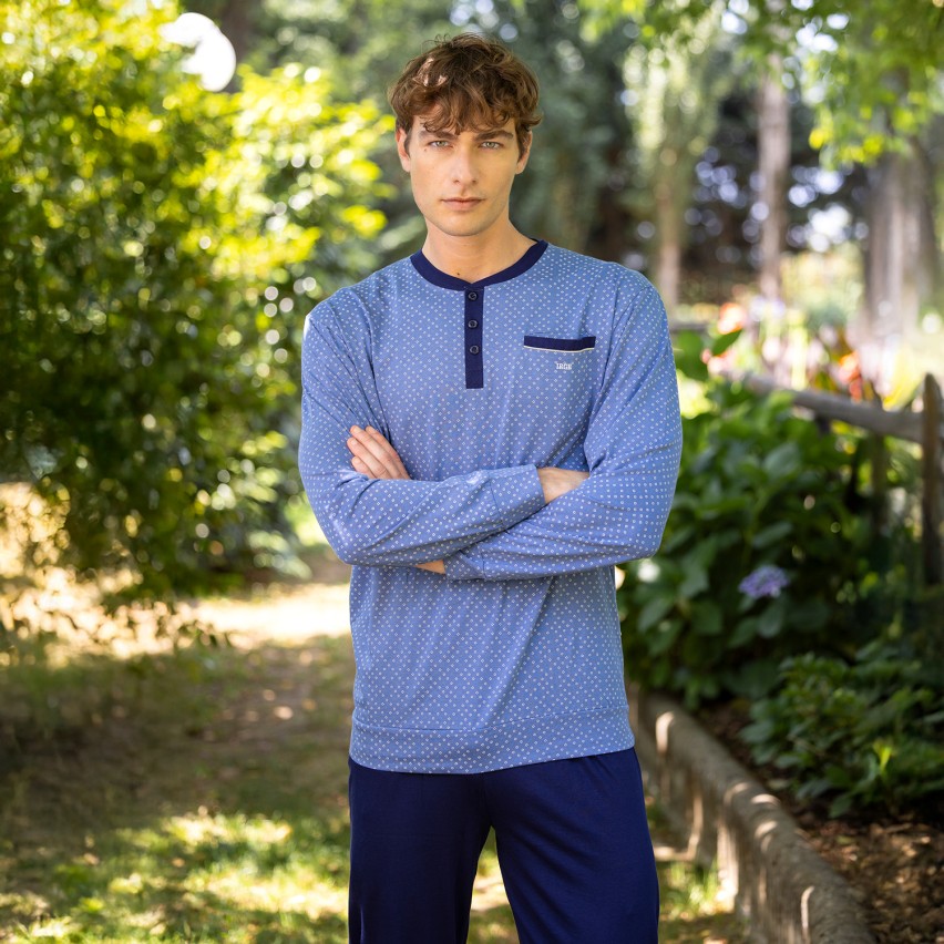 Pigiama uomo lungo in cotone leggero Irge CUL144