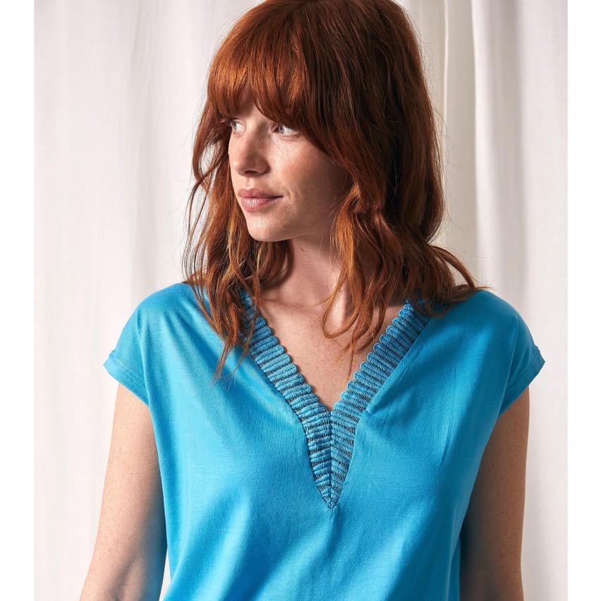 Pigiama donna estivo Admas 55893 cotone azzurro