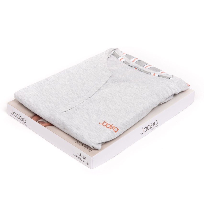 Pigiama donna estivo Jadea 3132 corto cotone grigio melange