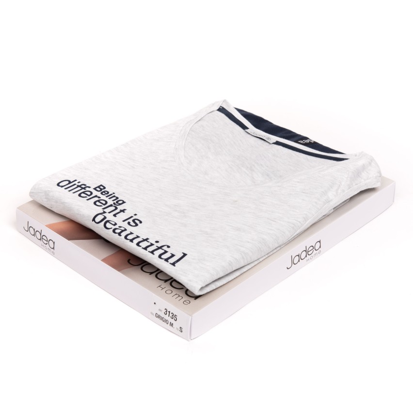 Pigiama donna estivo Jadea 3135 corto cotone grigio melange