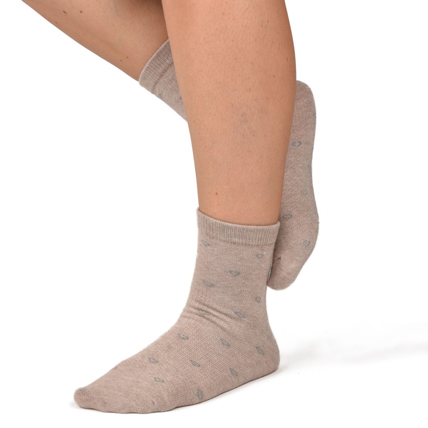 Calze corte assortite donna caldo cotone Meritex 3601 fantasia A 6 paia 