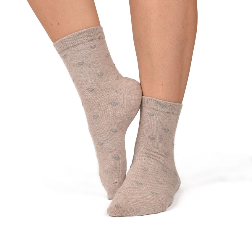 Calze corte assortite donna caldo cotone Meritex 3601 fantasia A 6 paia 