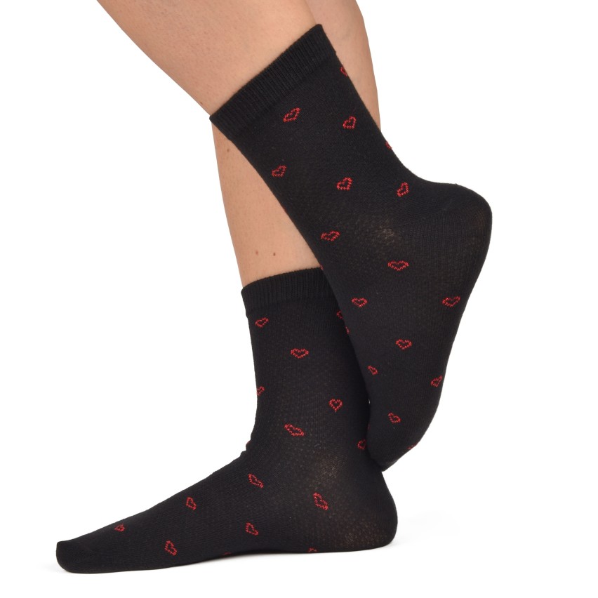 Calze corte assortite donna caldo cotone Meritex 3601 fantasia B 6 paia 