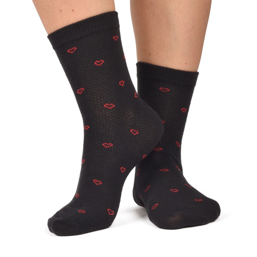 Calze corte assortite donna caldo cotone Meritex 3601 fantasia B 6 paia 