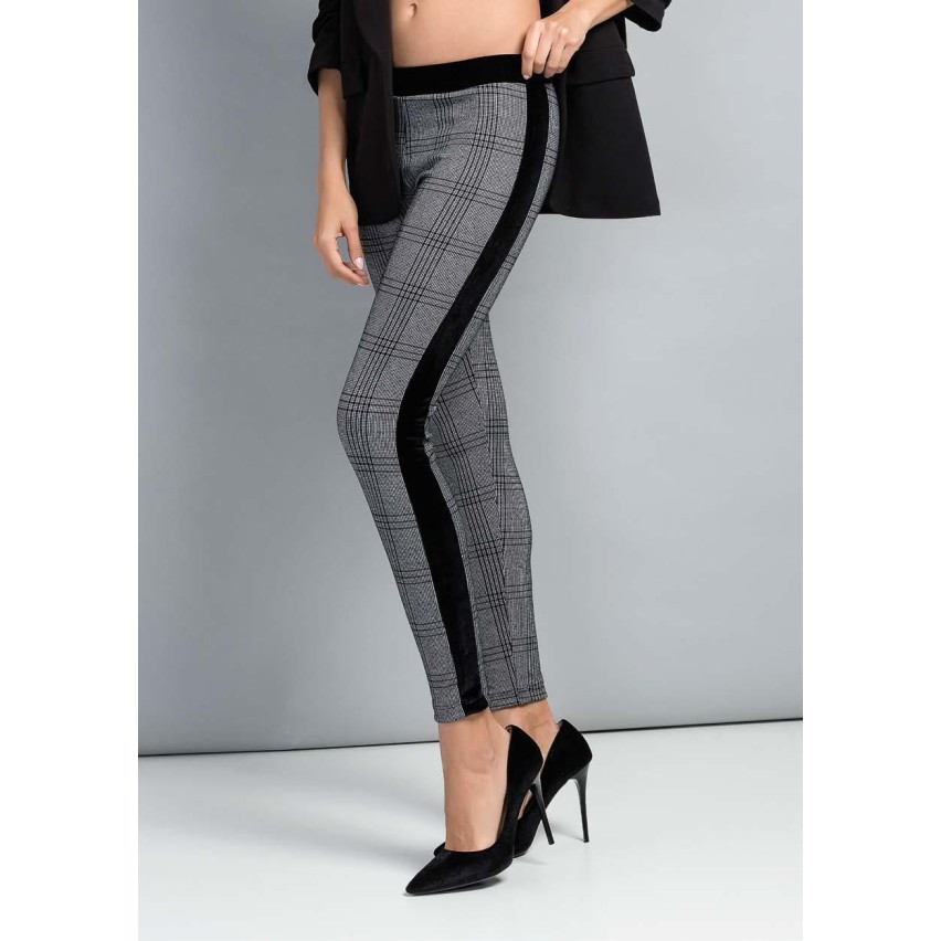 Leggings Jadea 4086 moda scozzese banda di ciniglia