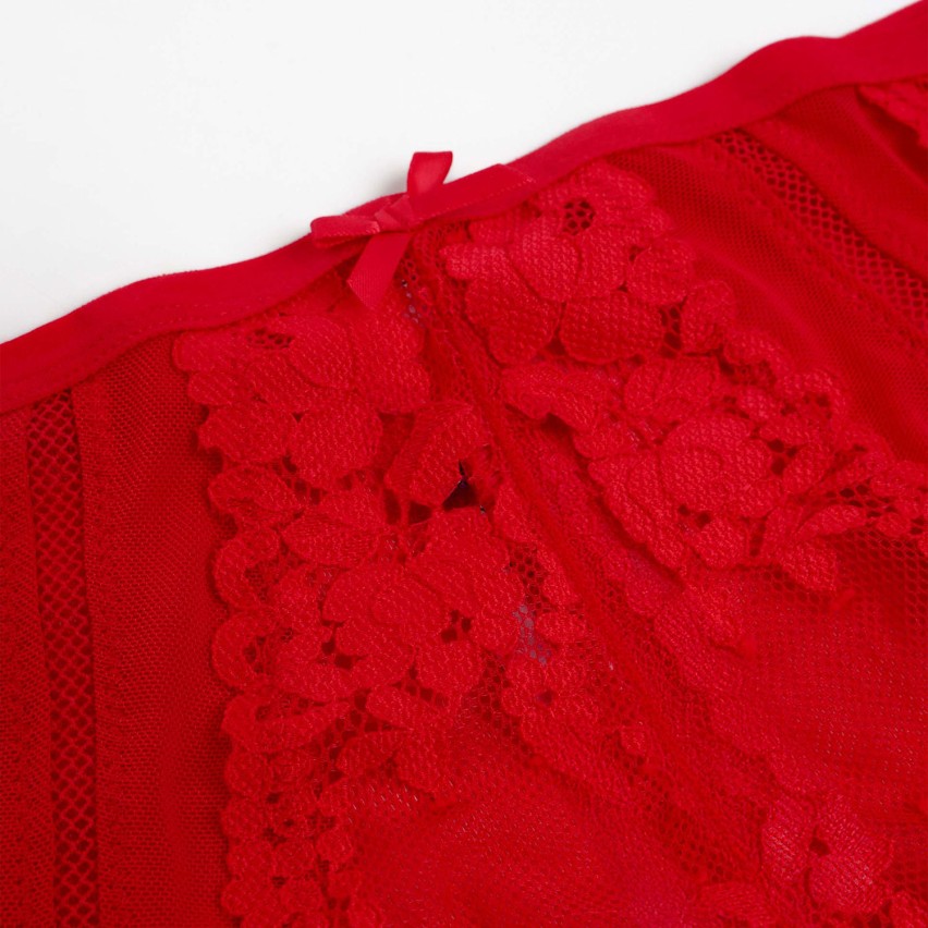 Slip donna in tulle semitrasparente e pizzo Admas 41712