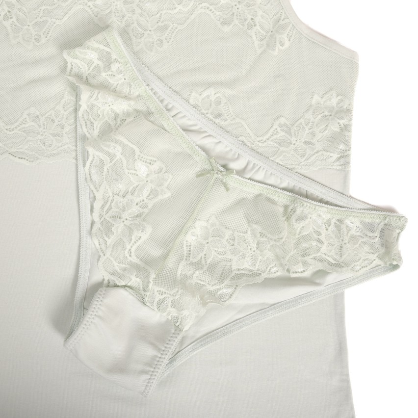 Top + slip Jadea coordinato cotone e pizzo 4611