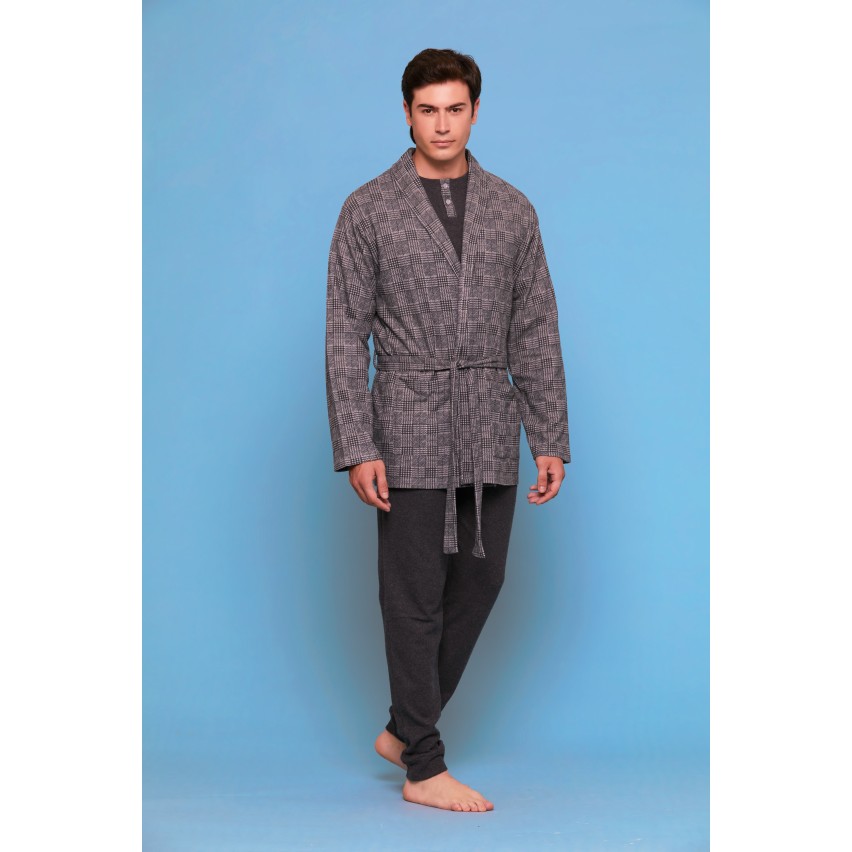 Vestaglia uomo principe di galles punto milano Cippi 4882 grigio