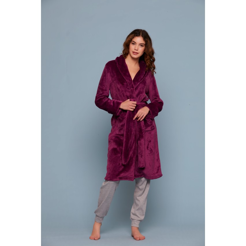 Vestaglia lunga giacca camera donna in flanel prugna Cippi 4985 Leggi le recensioni 