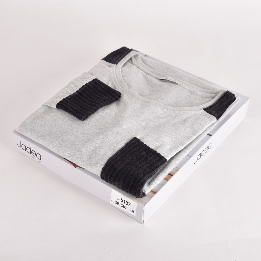 Maxi maglia camicia da notte caldo cotone grigio Jadea 5137