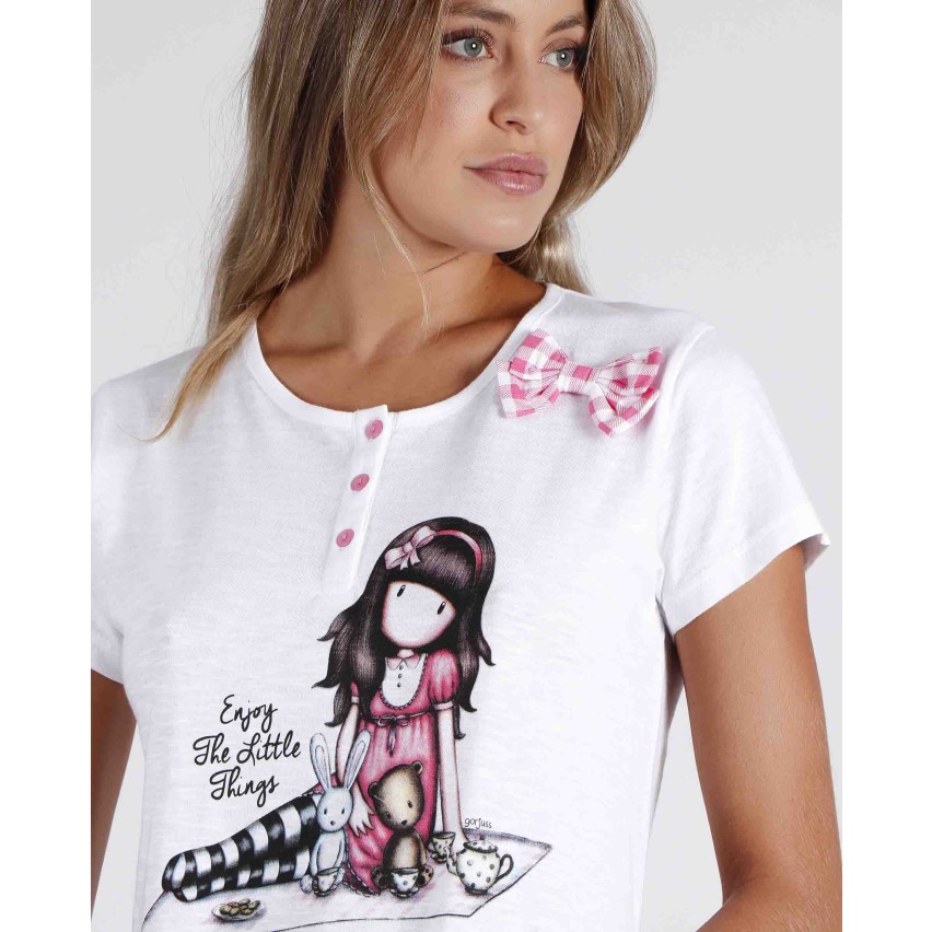 Camicia da notte donna estivo Santoro Gorjuss 51536 rosa