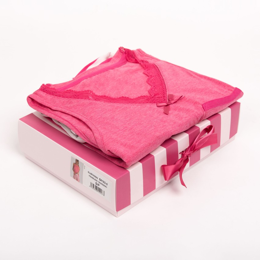 Pigiama donna estivo Admas 54193 cotone viscosa rigato fucsia
