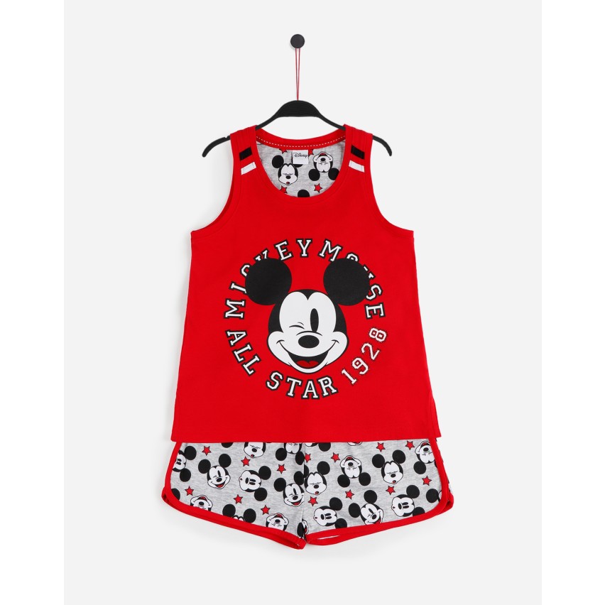 Pigiama bimba Disney 55097 canotta topolino rosso corto