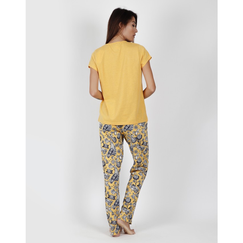 Pigiama donna Admas 55115 fantasia giallo