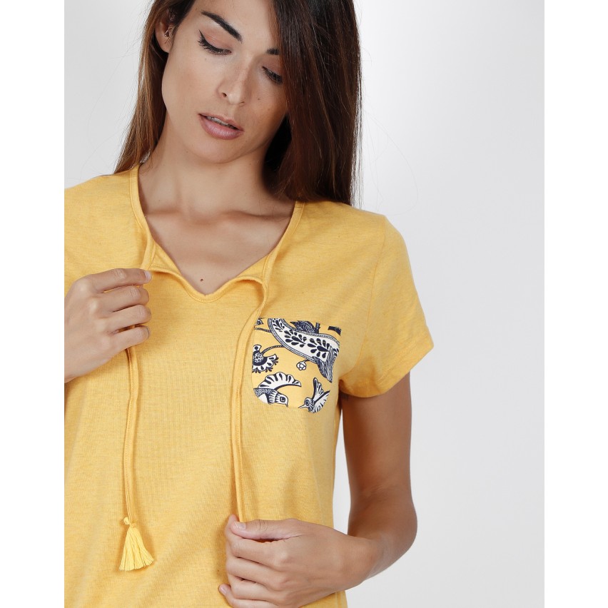 Pigiama donna Admas 55115 fantasia giallo