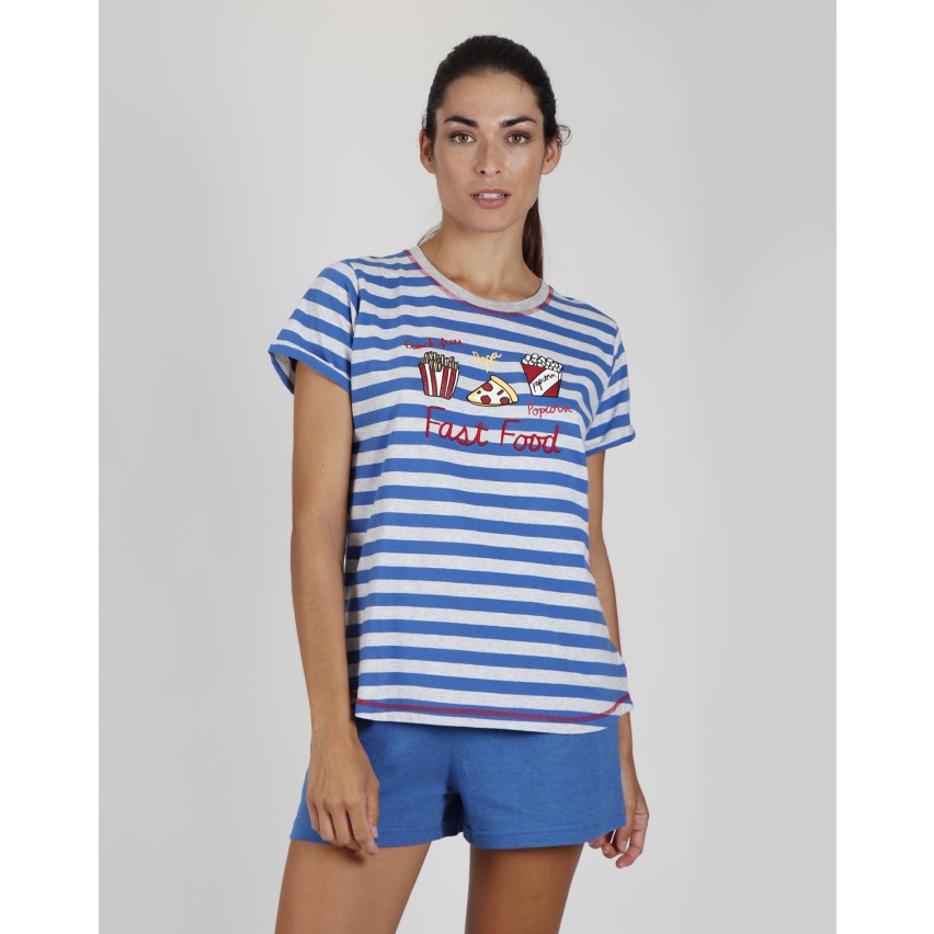 Pigiama donna corto Admas 55123 fasciato con stampa 