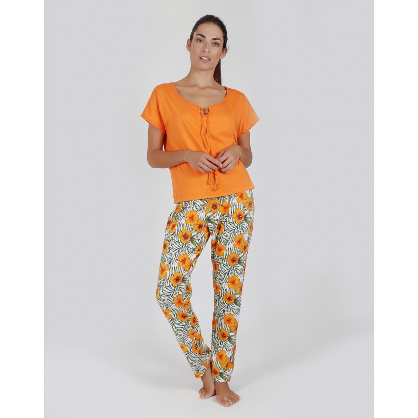 Pigiama donna Admas 55136 lungo arancione