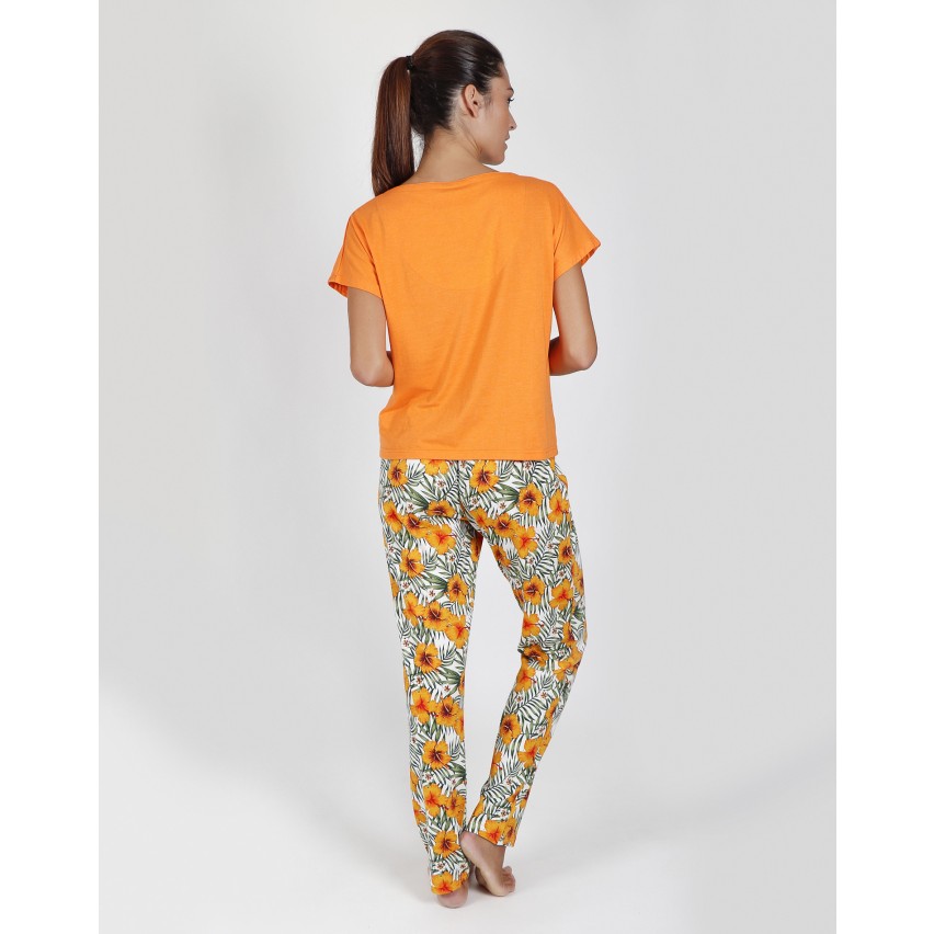 Pigiama donna Admas 55136 lungo arancione
