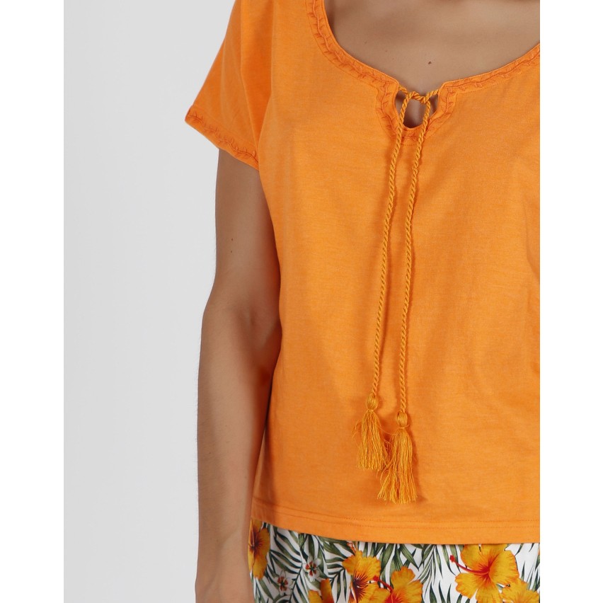 Pigiama donna Admas 55136 lungo arancione