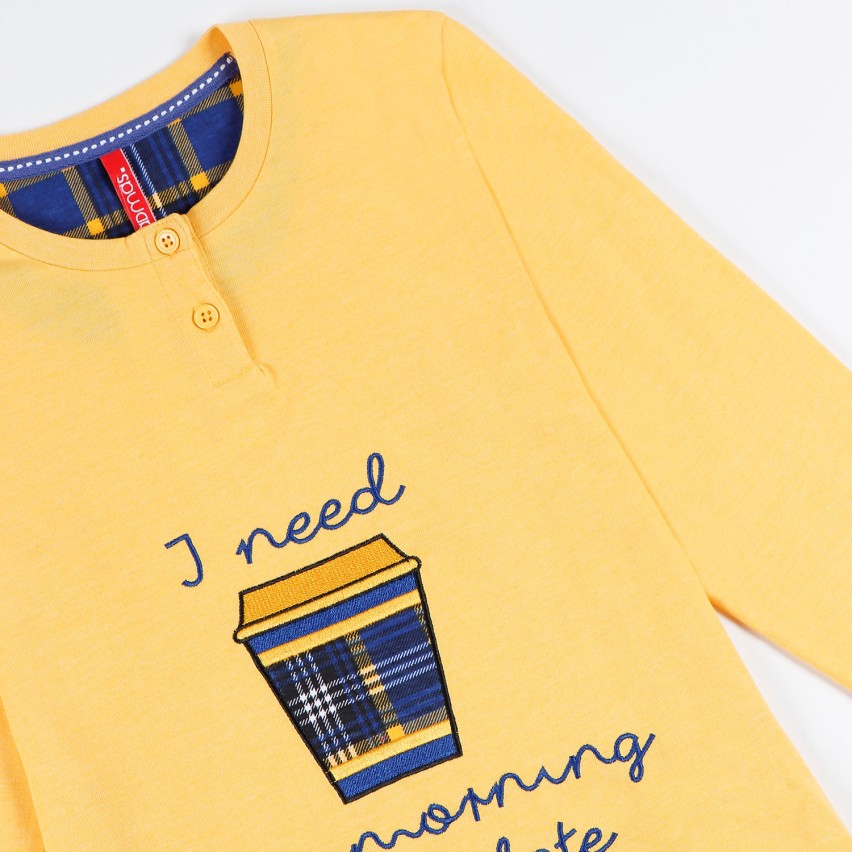 Pigiama bimba bambina caldo cotone Admas 55213 giallo
