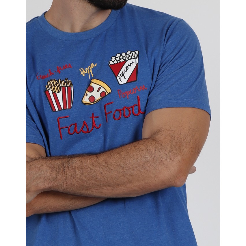 Pigiama uomo Admas 55281 corto stampato azzurro