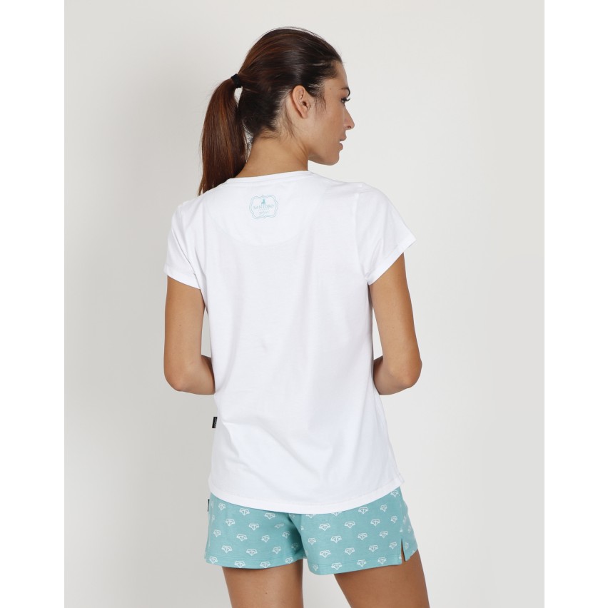 Pigiama donna corto Santoro Gorjuss 55510 bianco