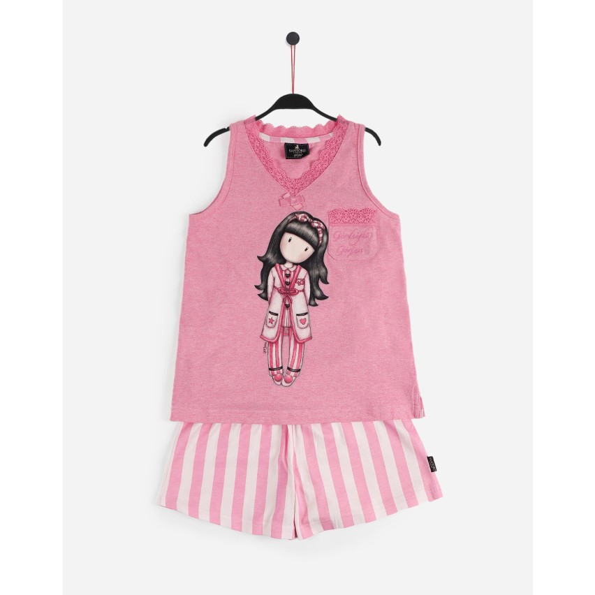 Pigiama bambina corto Santoro Gorjuss 55579 rosa