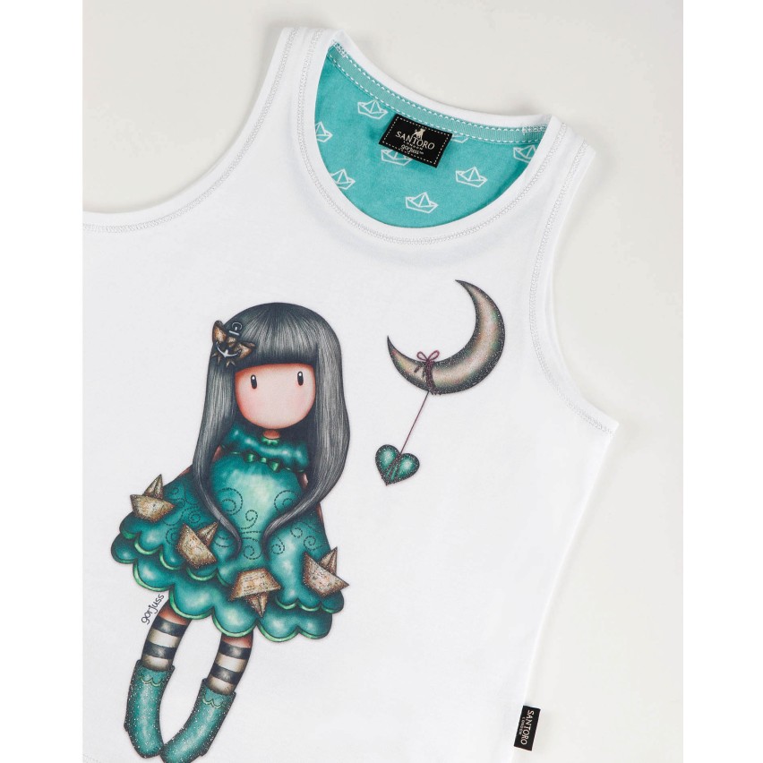 Pigiama bambina corto Santoro Gorjuss 55584 bianco