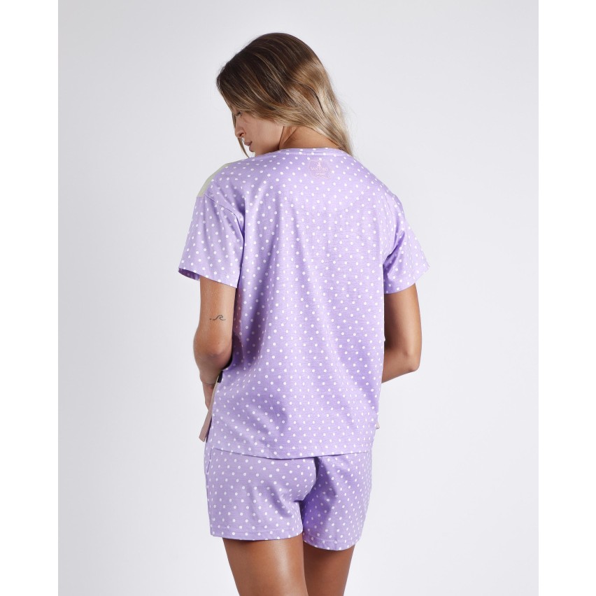 Pigiama donna estivo Santoro Gorjuss 55607 cotone lilla