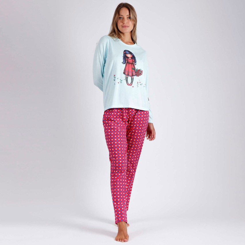 Pigiama donna cotone leggero Santoro Gorjuss 55614 cuori