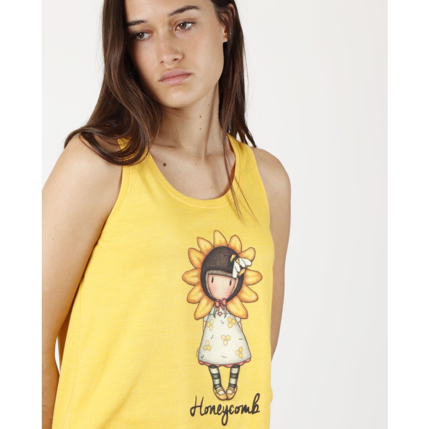 Pigiama donna Santoro Gorjuss 55618 cotone giallo ape