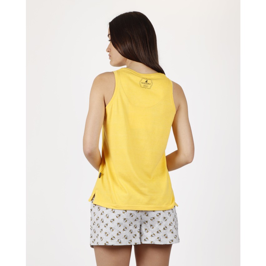Pigiama donna Santoro Gorjuss 55618 cotone giallo ape