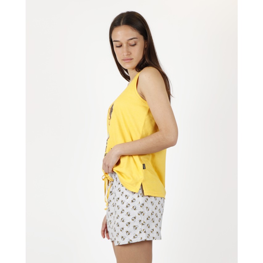 Pigiama donna Santoro Gorjuss 55618 cotone giallo ape