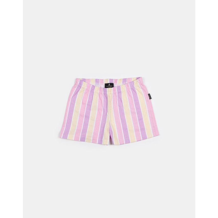 Pigiama bambina estivo corto Santoro Gorjuss 55627 cotone rigato bianco