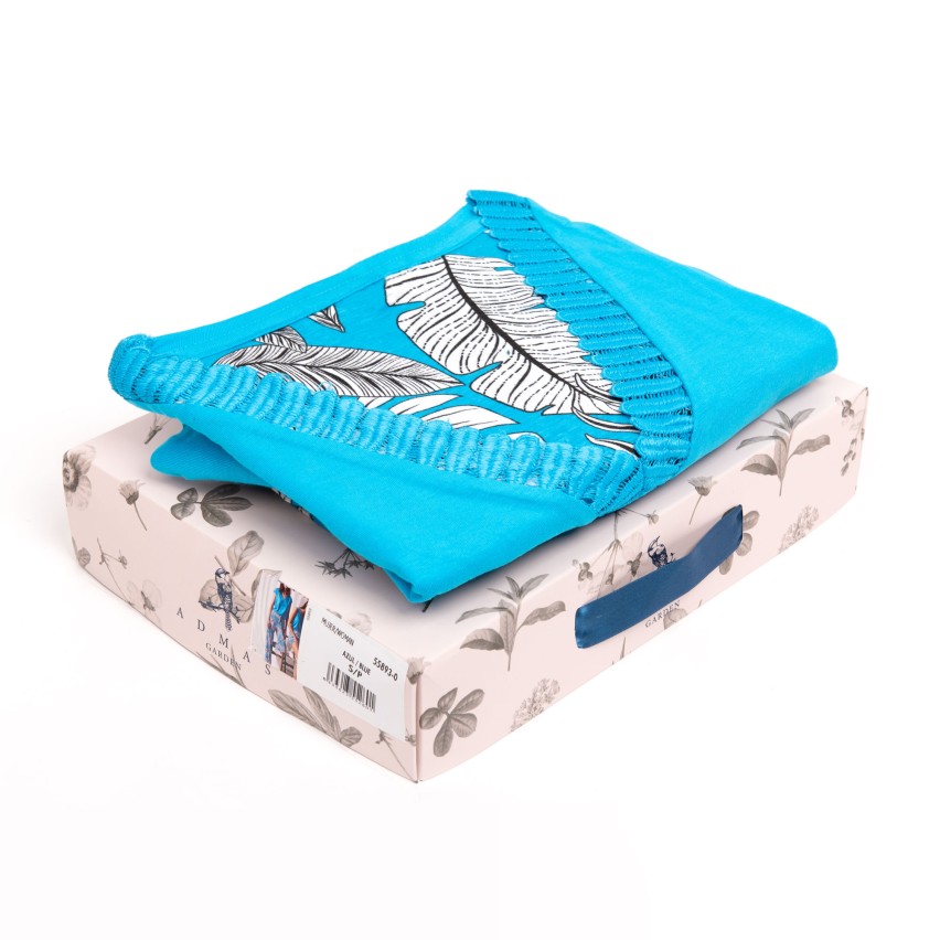 Pigiama donna estivo Admas 55893 cotone azzurro