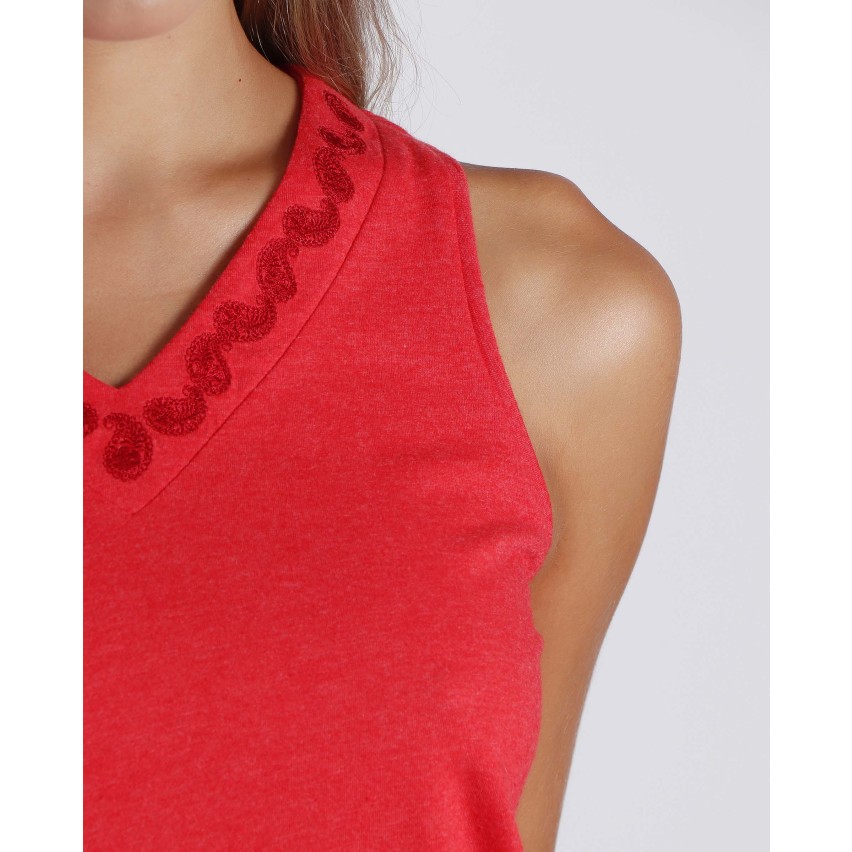  Pigiama donna canotta corto estivo Admas 55927 cotone rosso