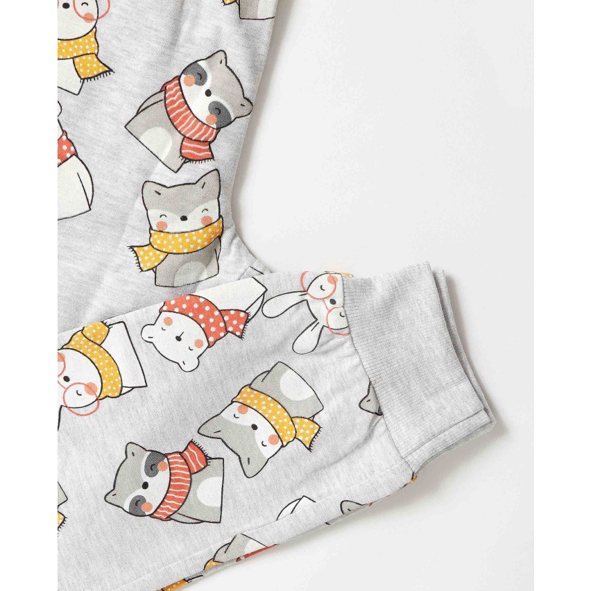 Pigiama bambina invernale orsacchiotto 56206 grigio Admas caldo cotone
