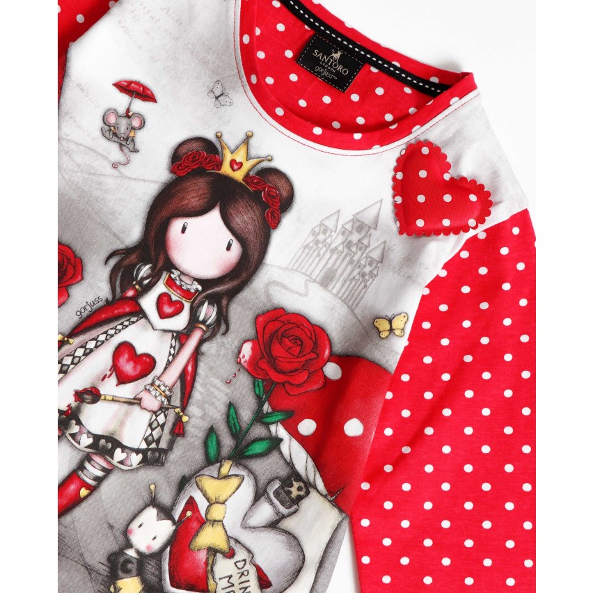 Pigiama bambina invernale Santoro Gorjuss 56619 caldo cotone pois