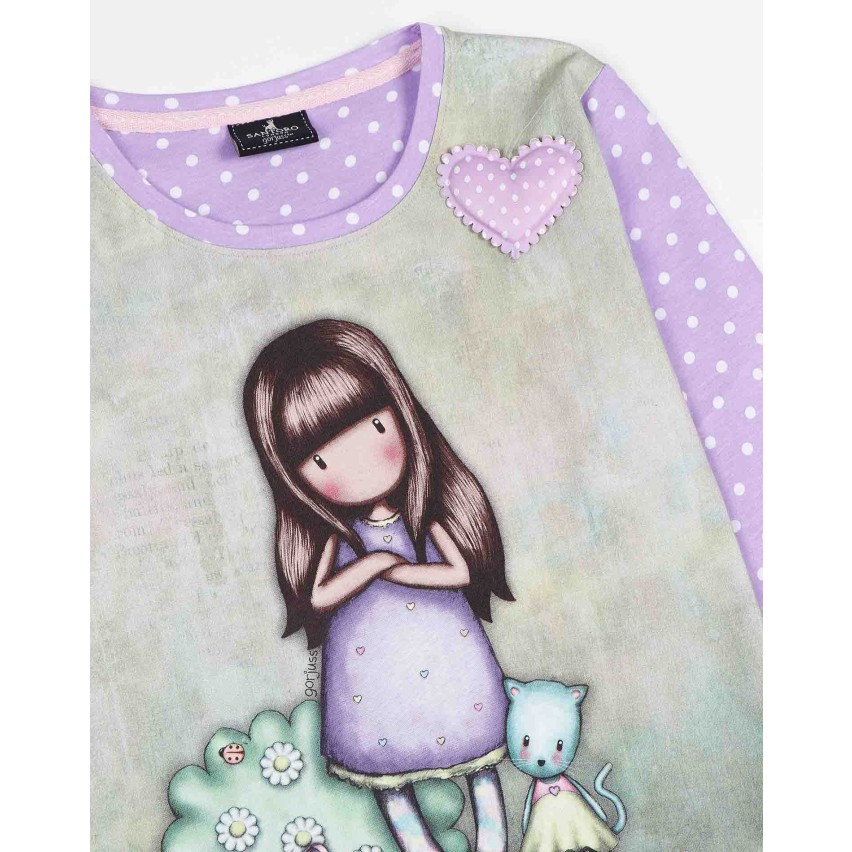 Pigiama bambina Santoro Gorjuss cotone 56620 lilla