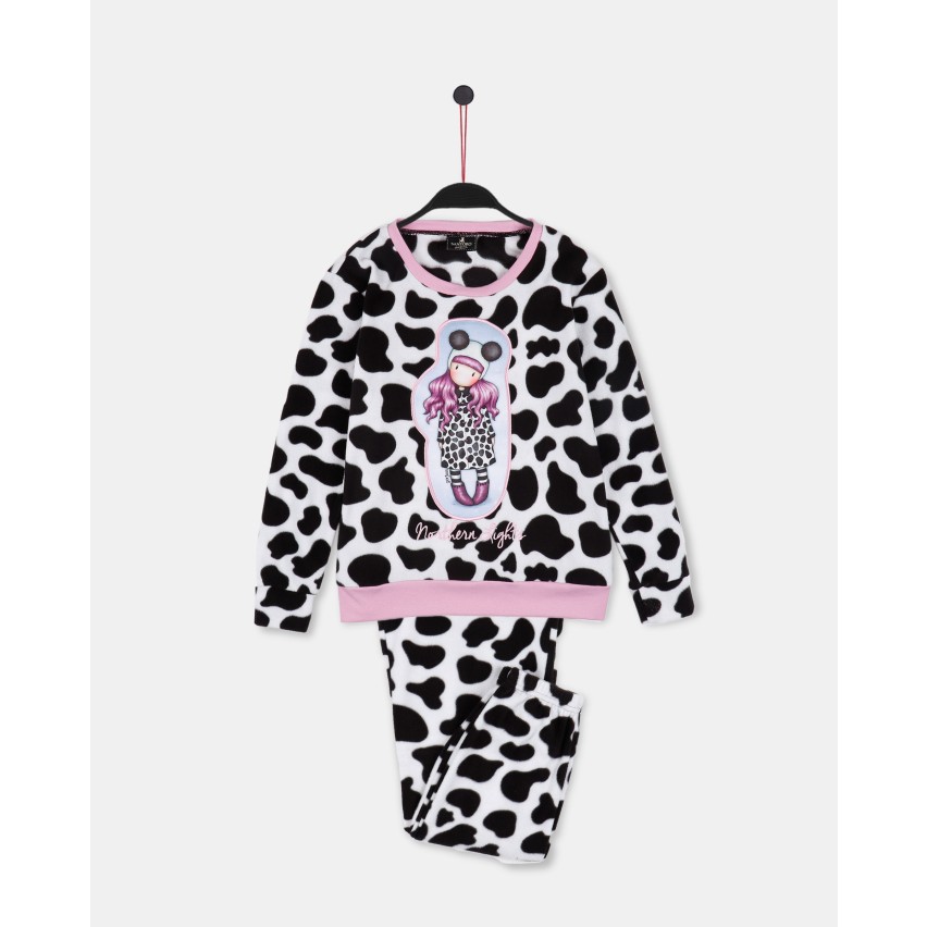 Pigiama bambina pile maculato e rosa bambolina Santoro Gorjuss 56627
