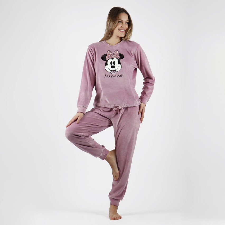 Pigiama donna Disney 56975 MInnie invernale in velluto