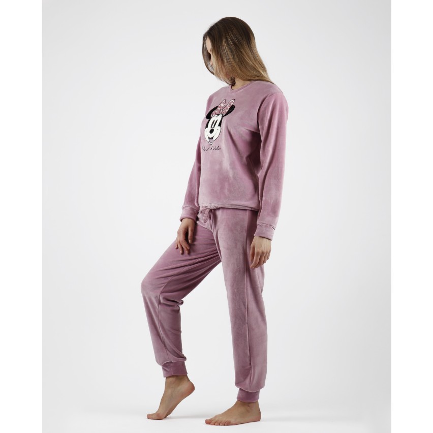 Pigiama donna Disney 56975 MInnie invernale in velluto