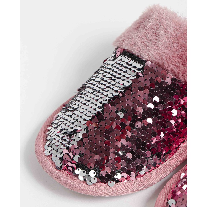 Pantofole donna eco pelliccia paiette girabrilla Admas 59100