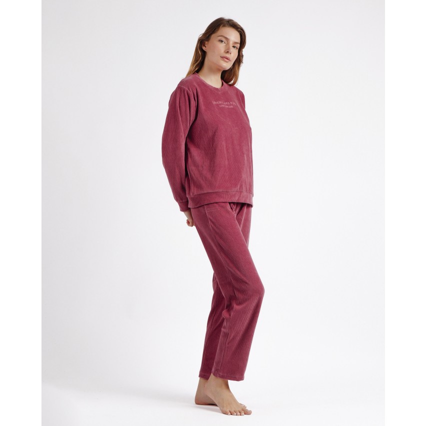 Pigiama donna cotone caldo e vellutino a coste Admas 60091